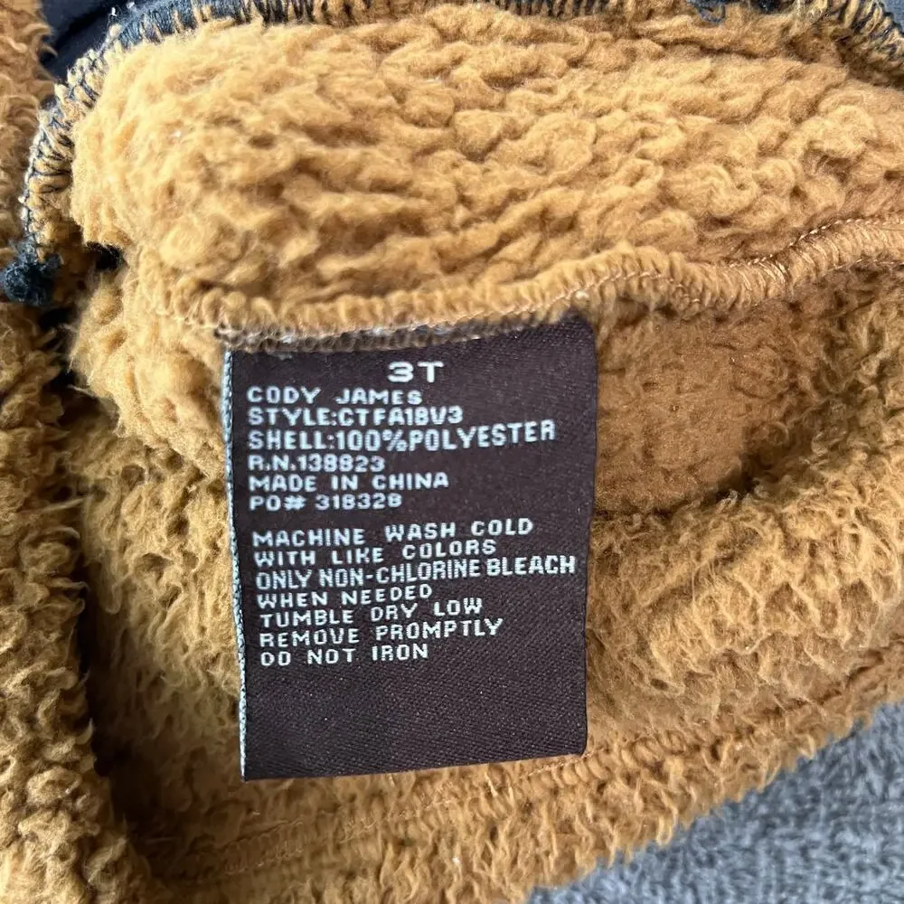 Cody James Vest‎ Boys Size 3T Brown Faux Sherpa Full Zip Mock Neck Sleeveless